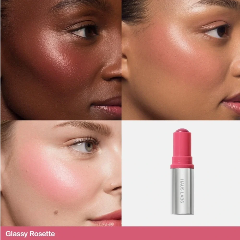 BNIB Haus Labs Hydrating Glassy Lip+Cheek Blush Balm Stick - Glassy Rosette - Picture 2 of 5